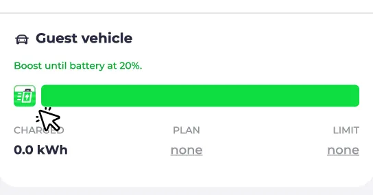 Active boost button at the charging point