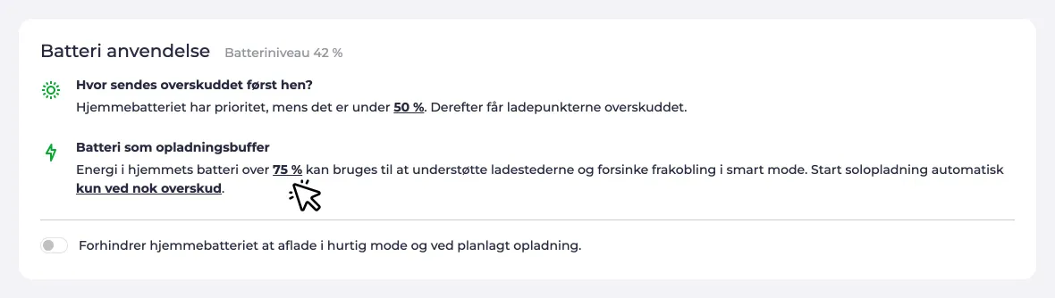 Batteriunderstøttet opladning af køretøjet