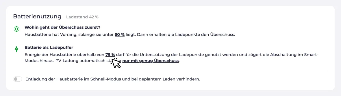Batterieunterstütztes Fahrzeugladen