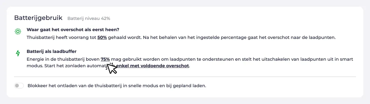 Batterijondersteund laden van het voertuig