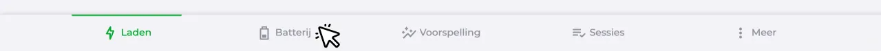Pagina Batterij in de navigatiebalk