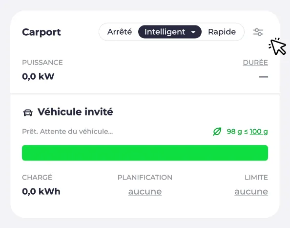 Paramètres du point de charge