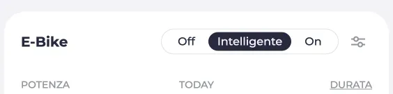 Screenshot di una presa commutabile con le modalità Off, Intelligente e On.