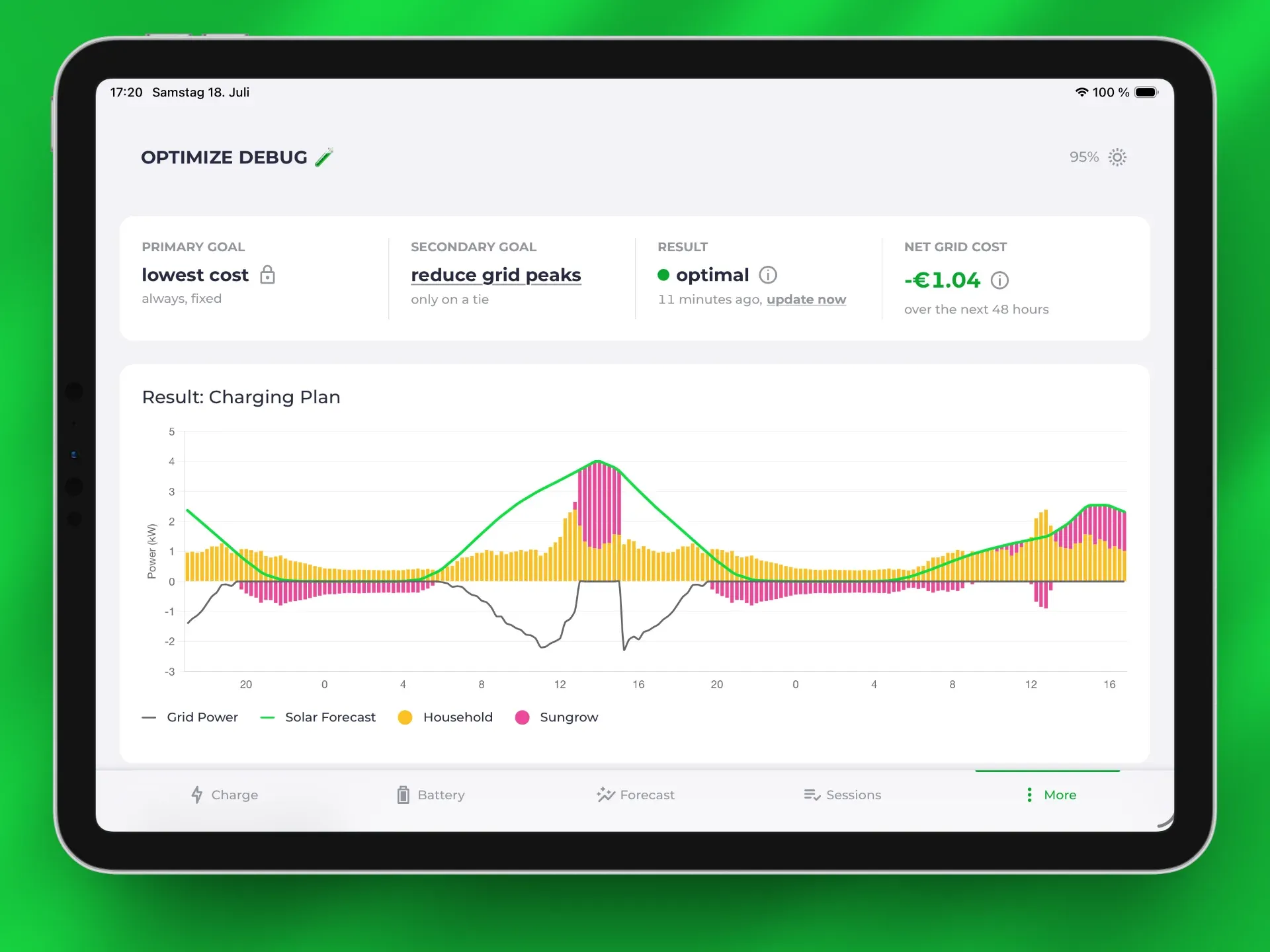 Optimizer-Ladeplan