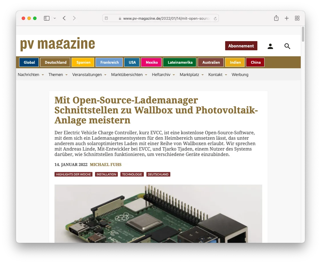 Interview im pv magazin