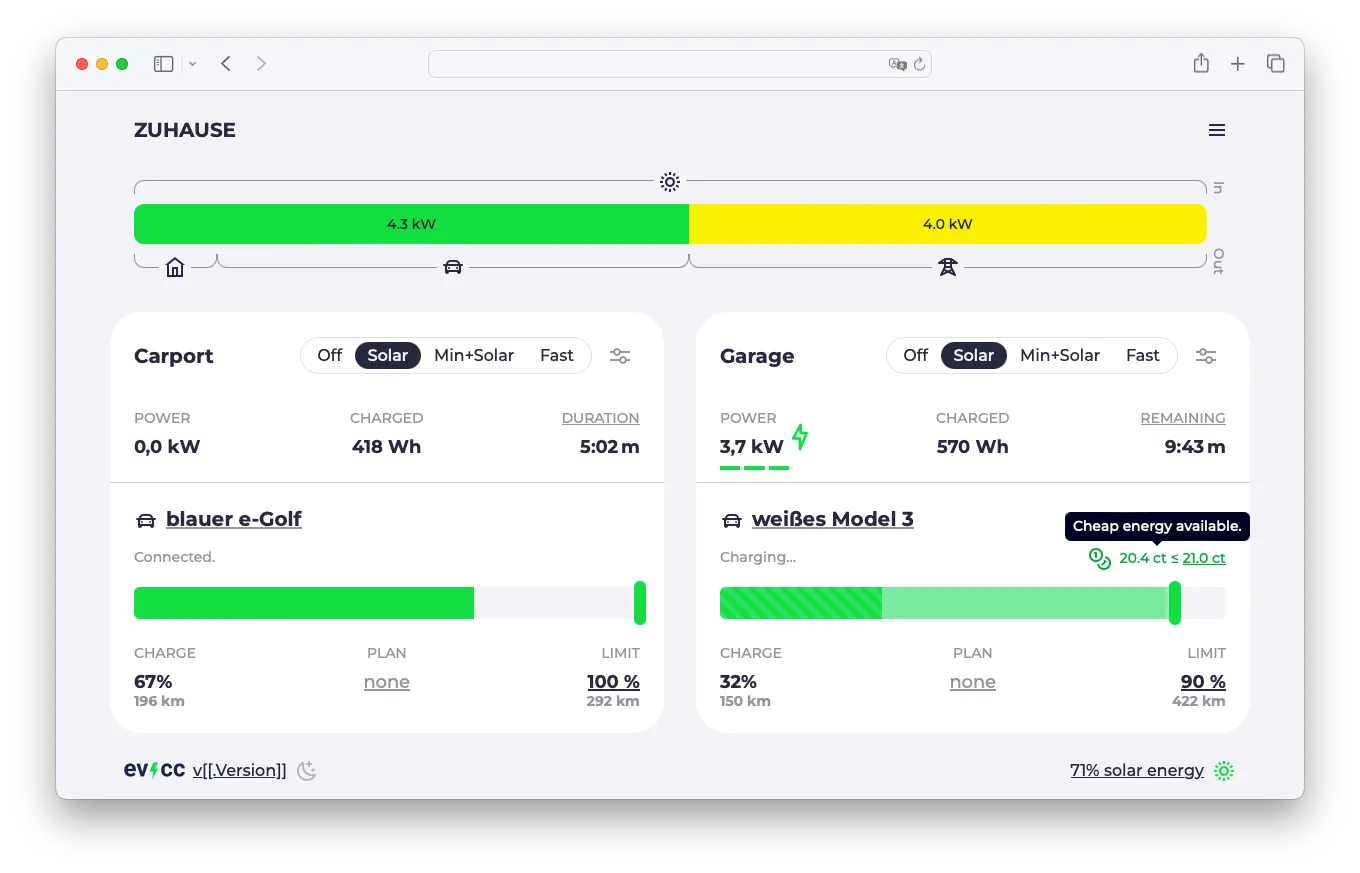 Two charge points with new status indicatione