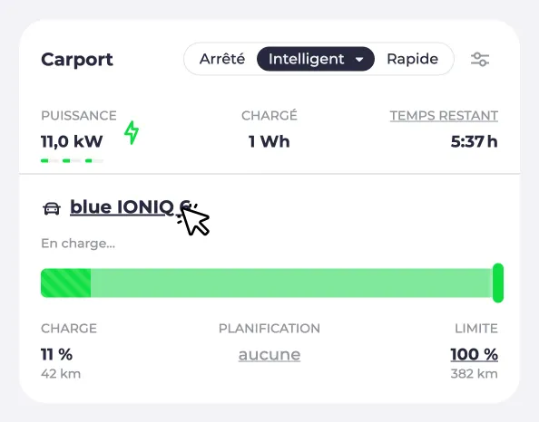 Changer de véhicule au point de charge