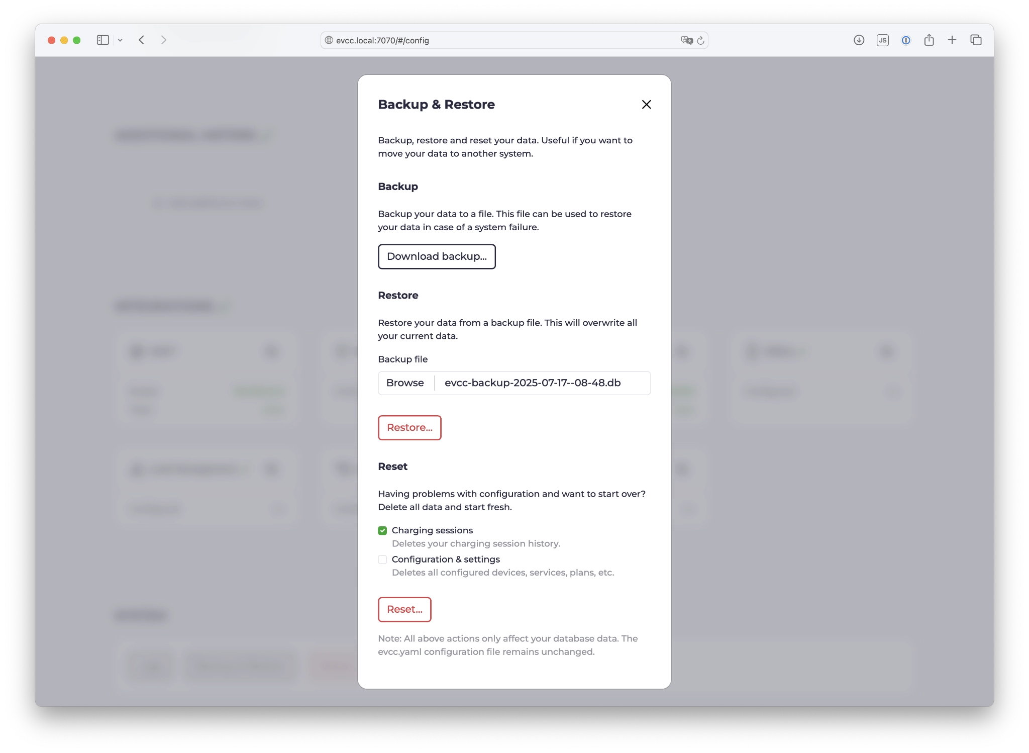 Backup &amp; Restore