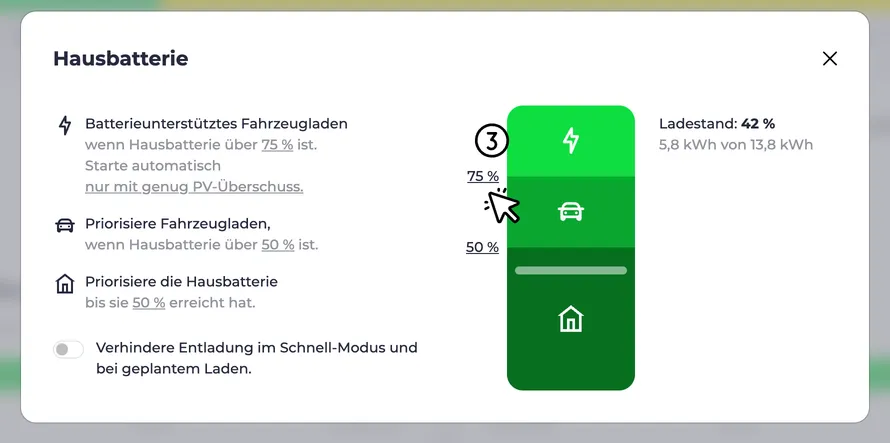 Batterieunterstütztes Fahrzeugladen