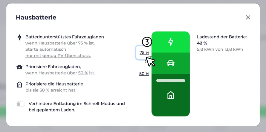 Batterieunterstütztes Fahrzeugladen