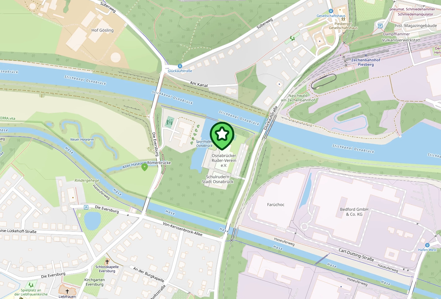 Lageplan Osnabrücker Ruderverein