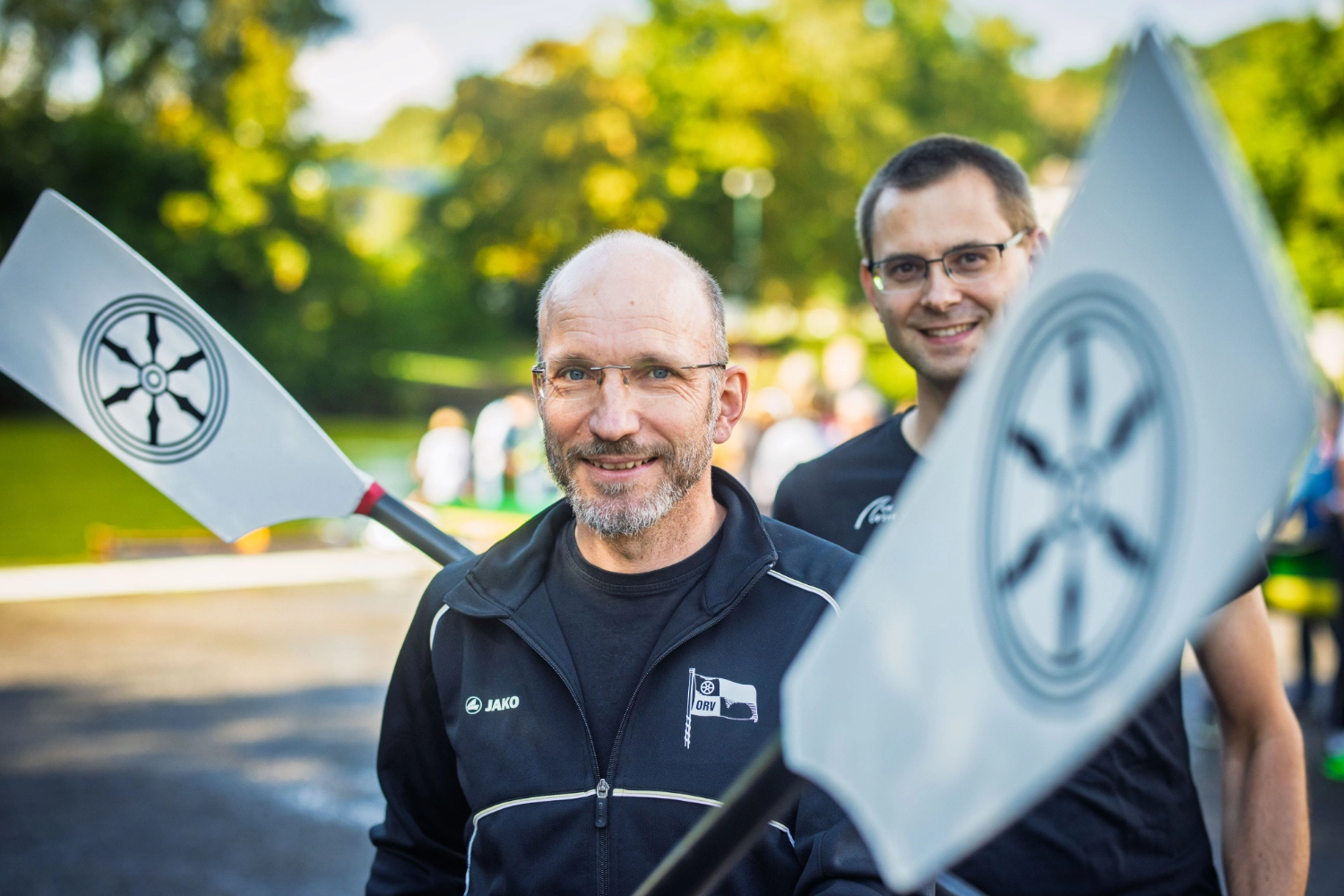 Michael and Markus with sculls
