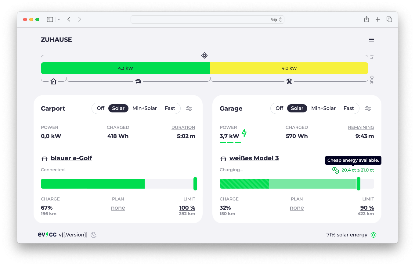 Two charge points with new status indicatione